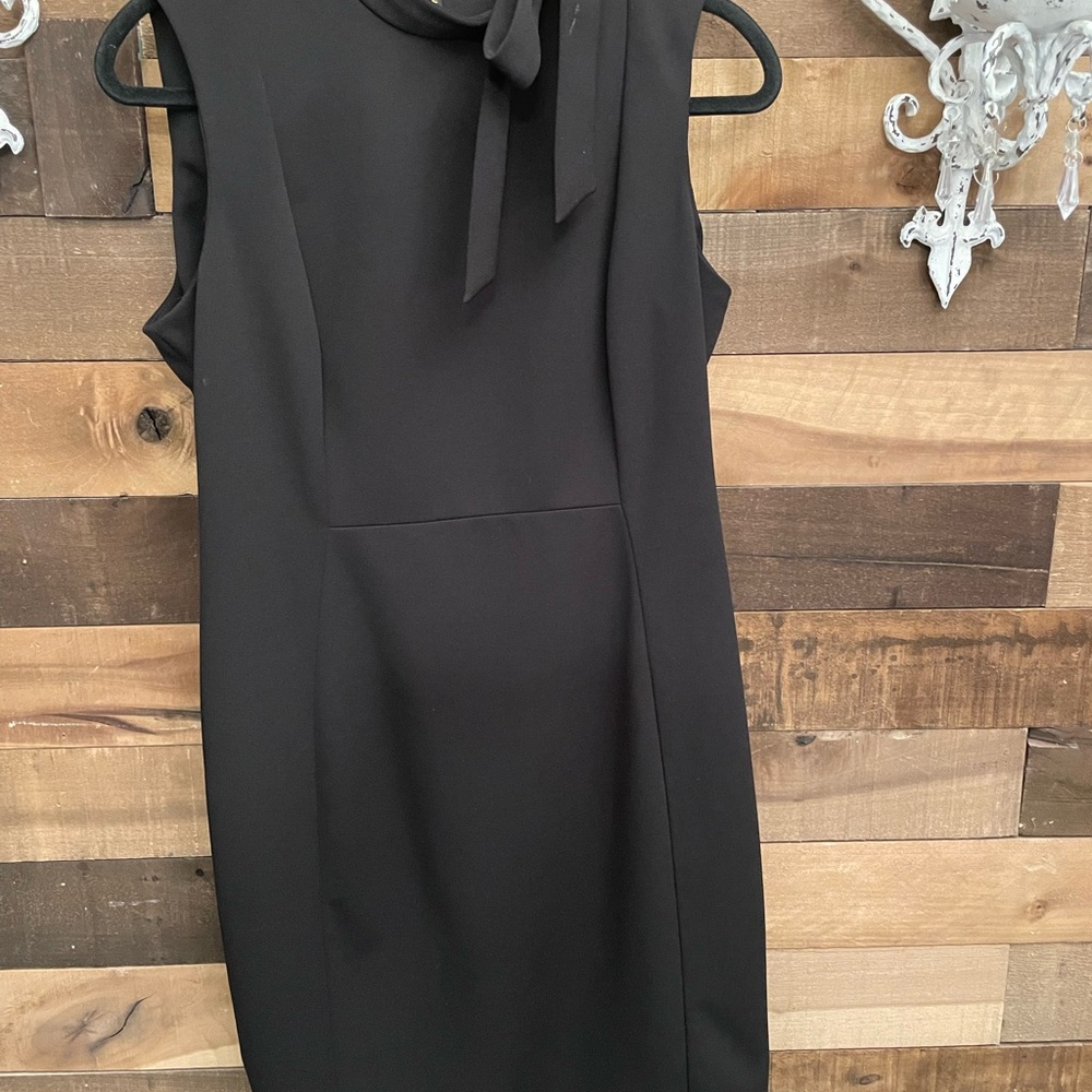 Calvin Klein Black Mini Dress with Bow Detail